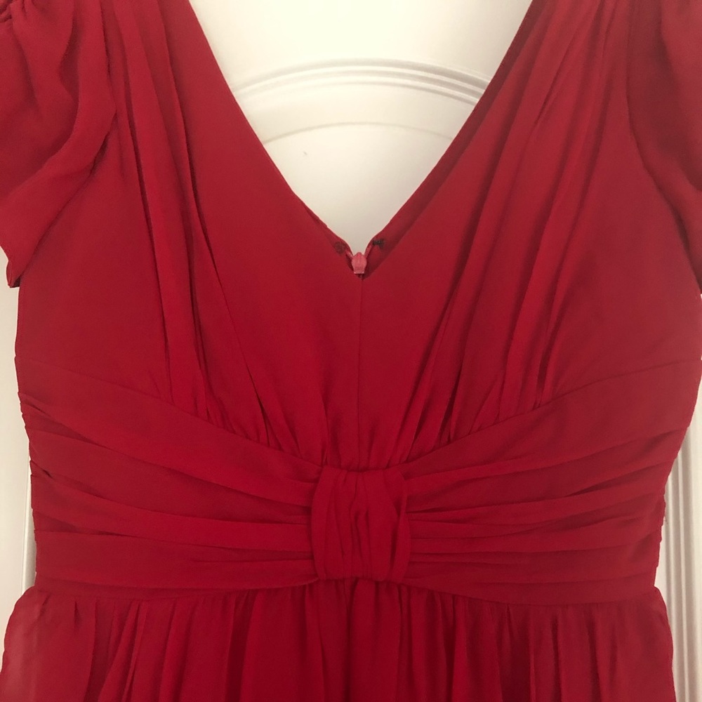 Red Chiffon Evening Dress